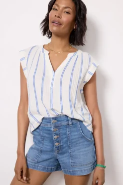 Tops & Tees<FAHERTY Dream Cotton Gauze Dylan Top Backbaystripe