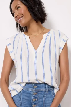 Tops & Tees<FAHERTY Dream Cotton Gauze Dylan Top Backbaystripe