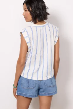 Tops & Tees<FAHERTY Dream Cotton Gauze Dylan Top Backbaystripe