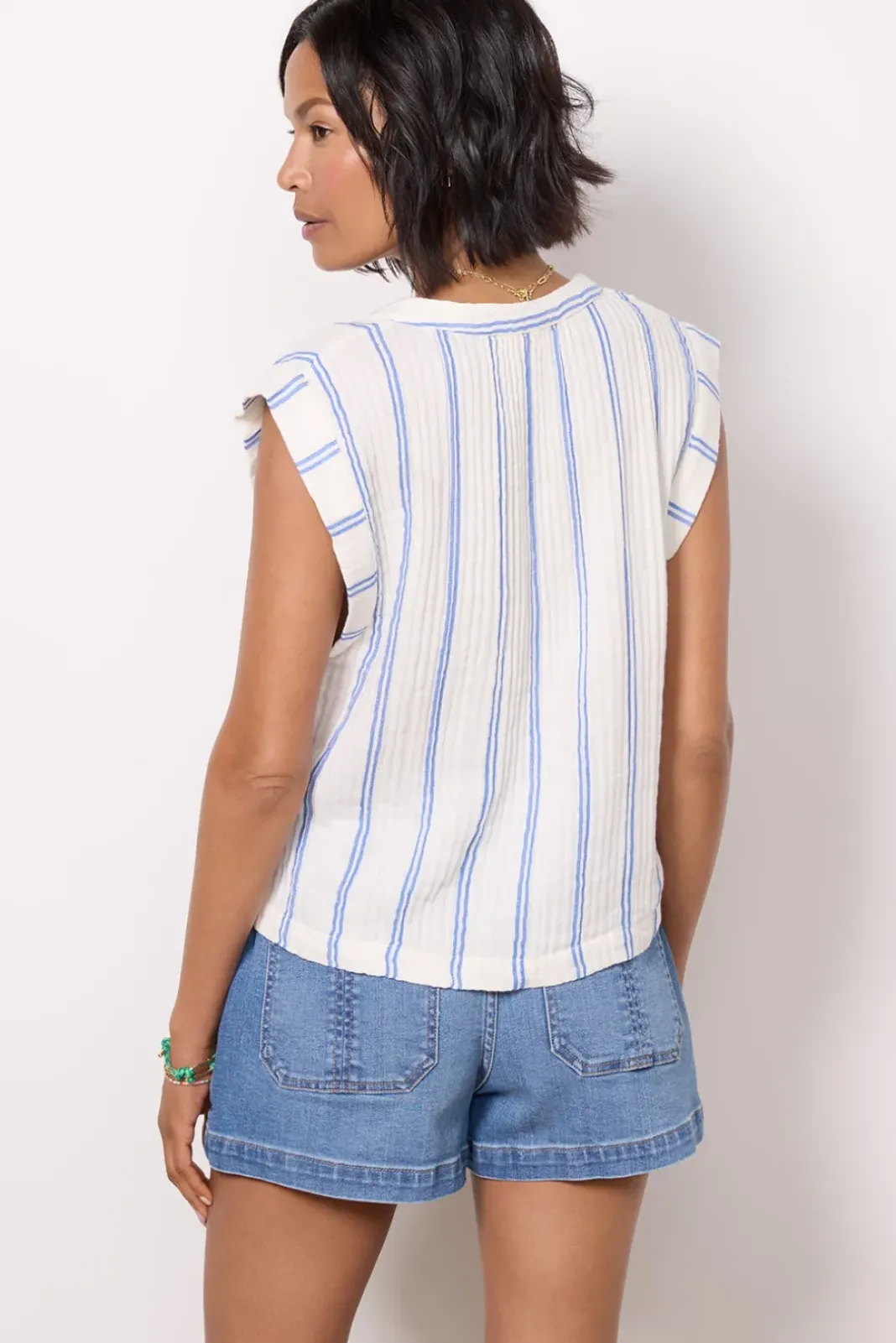 Tops & Tees<FAHERTY Dream Cotton Gauze Dylan Top Backbaystripe