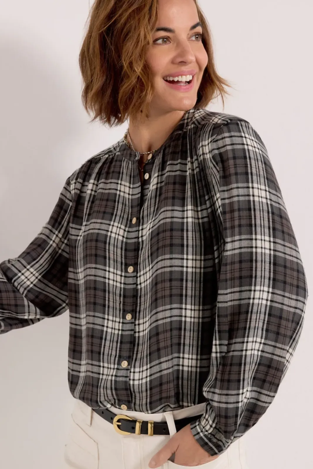 Tops & Tees<FAHERTY Drift Top Timberwoodplaid