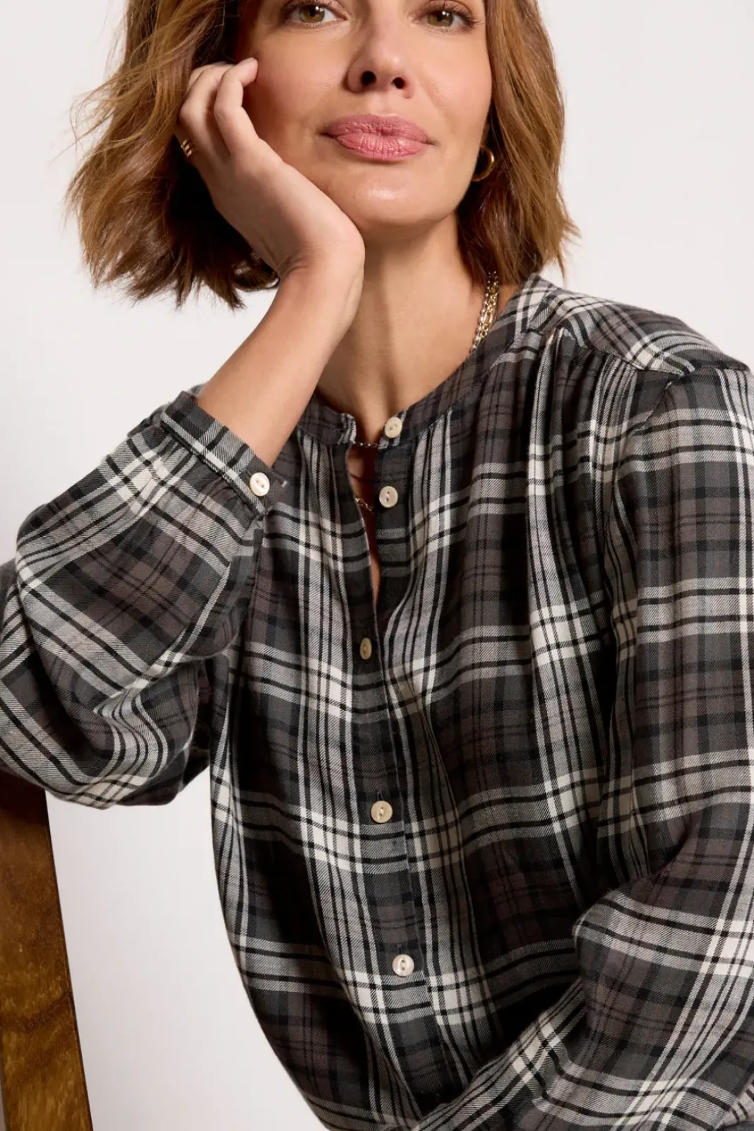 Tops & Tees<FAHERTY Drift Top Timberwoodplaid