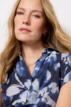 Dresses<CLOTH AND STONE Drop Shoulder Shirt Dress Midnightfloralprint