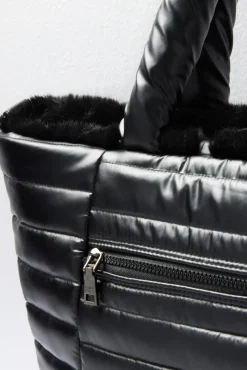 Bags<THINK ROYLN Duplex Reversible Fur Tote Pearlblackfur