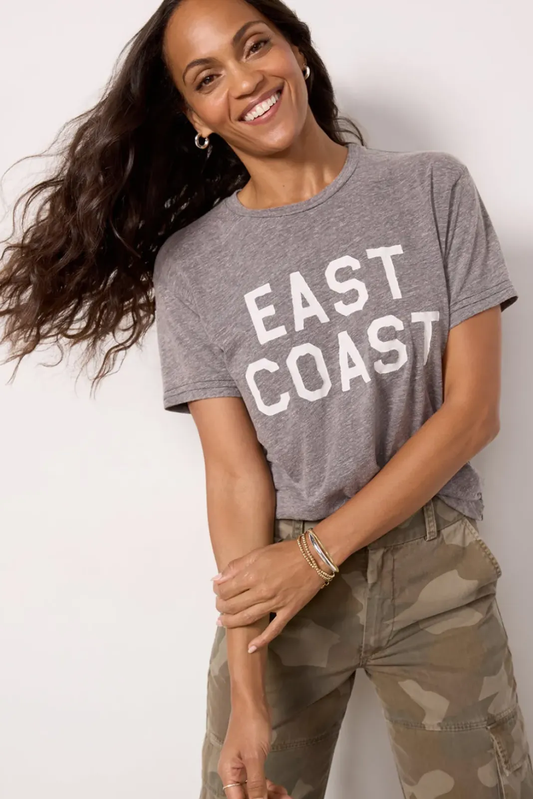Tops & Tees<RETRO BRAND BLACK LABEL East Coast Tee Streakygrey