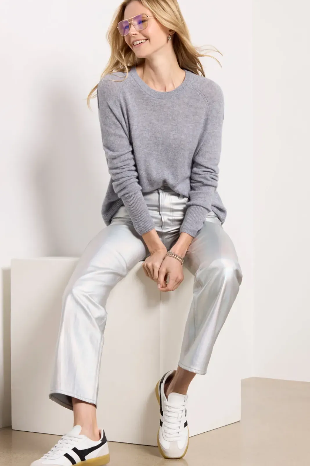 Sweaters<EVEREVE Edith Cashmere Pullover Heathergrey