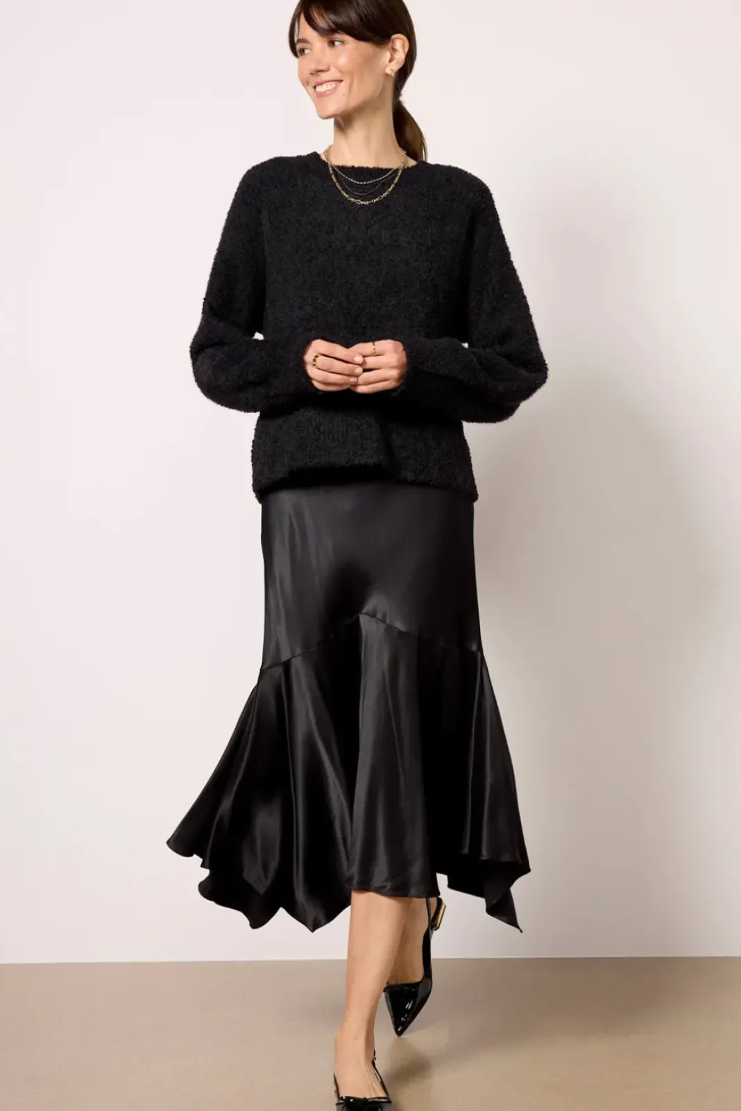 Skirts<RAILS Edwina Satin Skirt Black