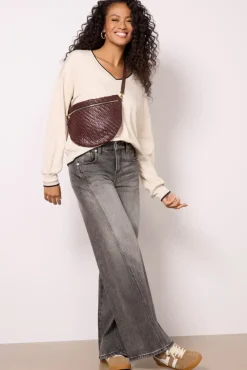 Sweatshirts<Z SUPPLY Elena V Neck Sweatshirt Oatmeal