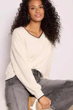 Sweatshirts<Z SUPPLY Elena V Neck Sweatshirt Oatmeal