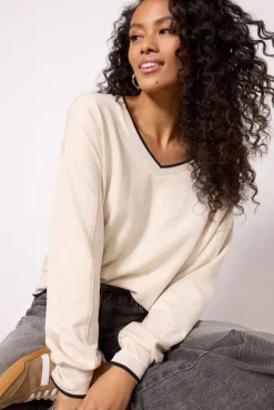 Sweatshirts<Z SUPPLY Elena V Neck Sweatshirt Oatmeal