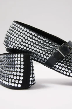 Shoes<SCHUTZ Eliza Stud Flat Black