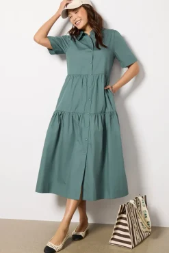 Dresses<EVEREVE Ella Midi Shirt Dress Sage