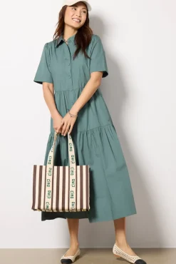 Dresses<EVEREVE Ella Midi Shirt Dress Sage