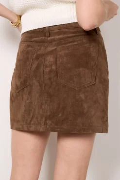 Skirts<BLANKNYC Ellie Suede Mini Chocolate