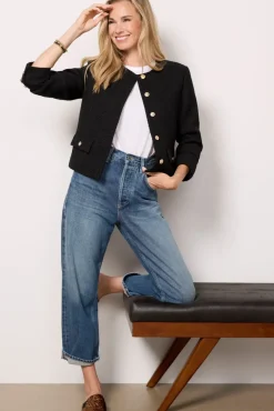 Blazers & Jackets<EVEREVE Ellie Tweed Jacket Black