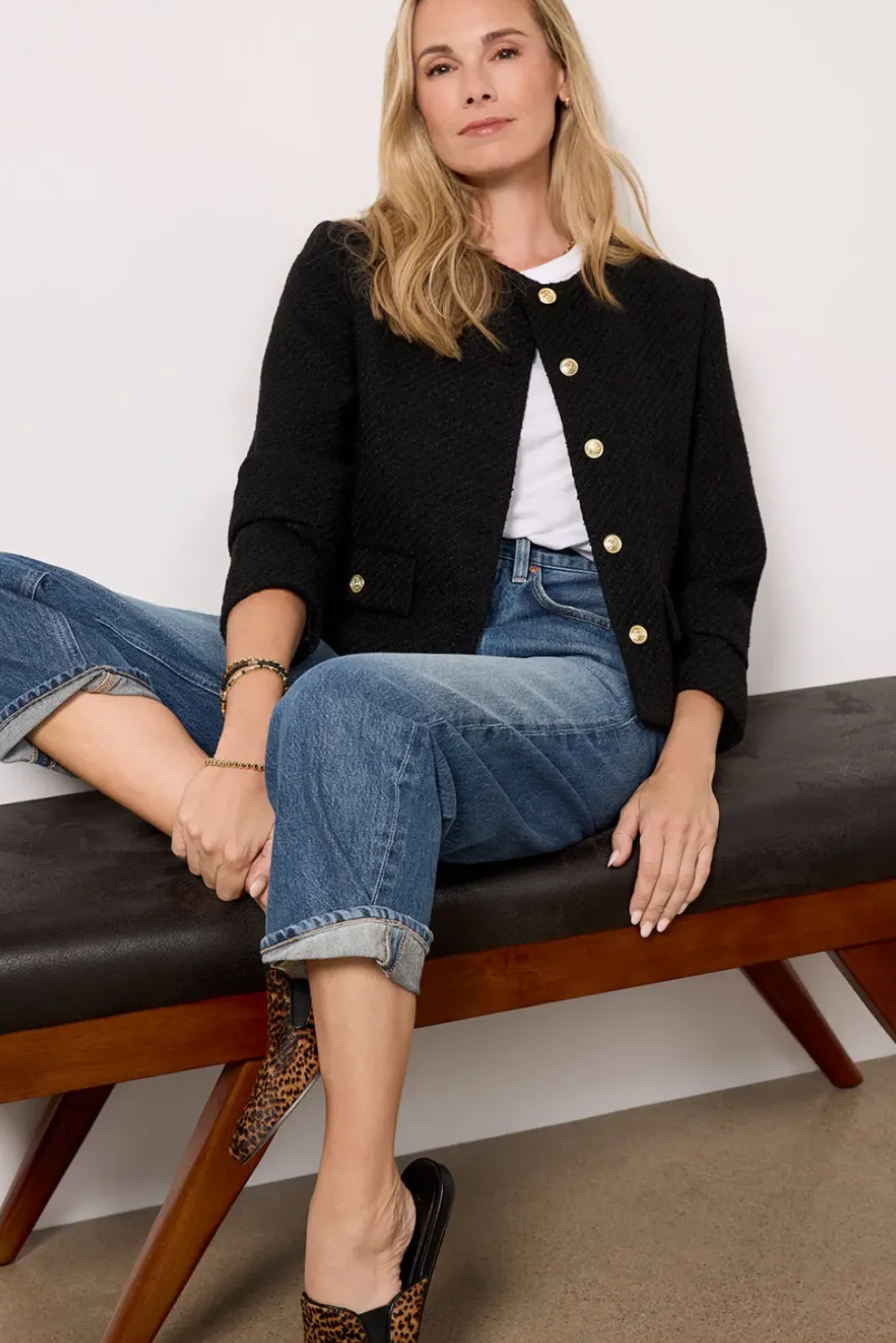 Blazers & Jackets<EVEREVE Ellie Tweed Jacket Black