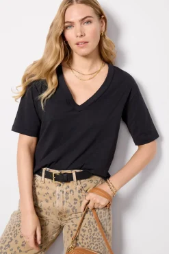 Tops & Tees<EVEREVE Elliot Pima Slub Tee Black