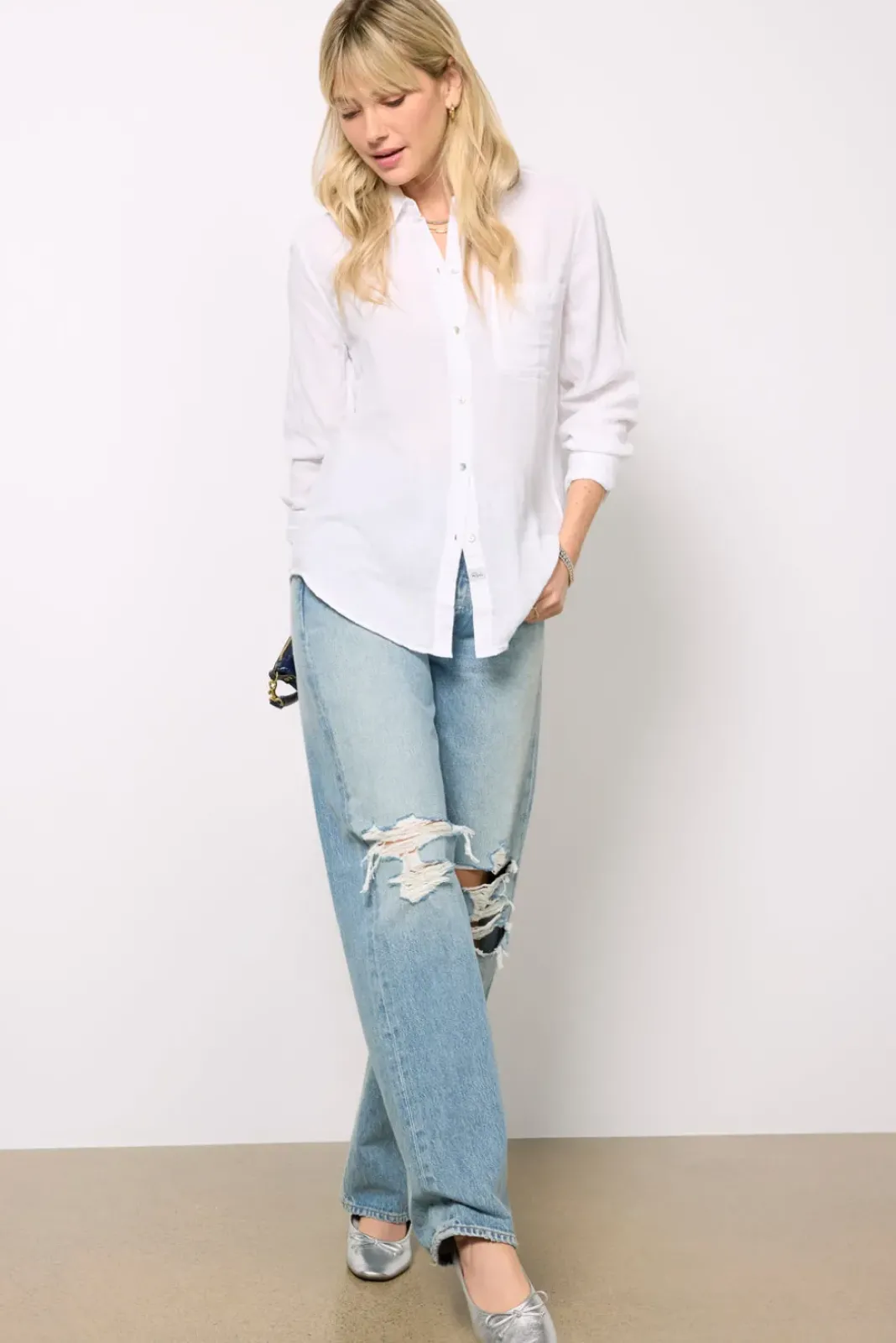Tops & Tees<RAILS Ellis Gauze Buttondown White