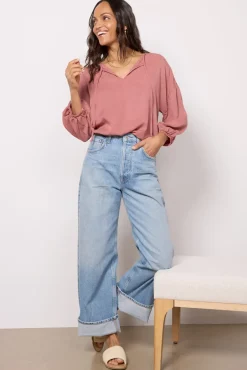 Tops & Tees<CLOTH AND STONE Ember V Neck Blouse Copperember