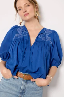 Tops & Tees<EMERSON FRY Embroidered Puff Isla Top Limogesorganic