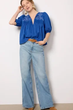 Tops & Tees<EMERSON FRY Embroidered Puff Isla Top Limogesorganic