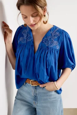 Tops & Tees<EMERSON FRY Embroidered Puff Isla Top Limogesorganic