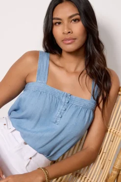 Tops & Tees<EVEREVE Emerson Chambray Top Blue