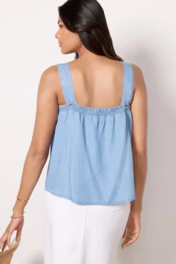 Tops & Tees<EVEREVE Emerson Chambray Top Blue