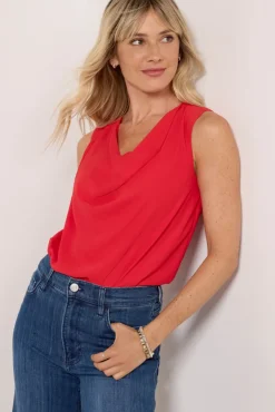 Tops & Tees<EVEREVE Emerson Cowl Tank Red