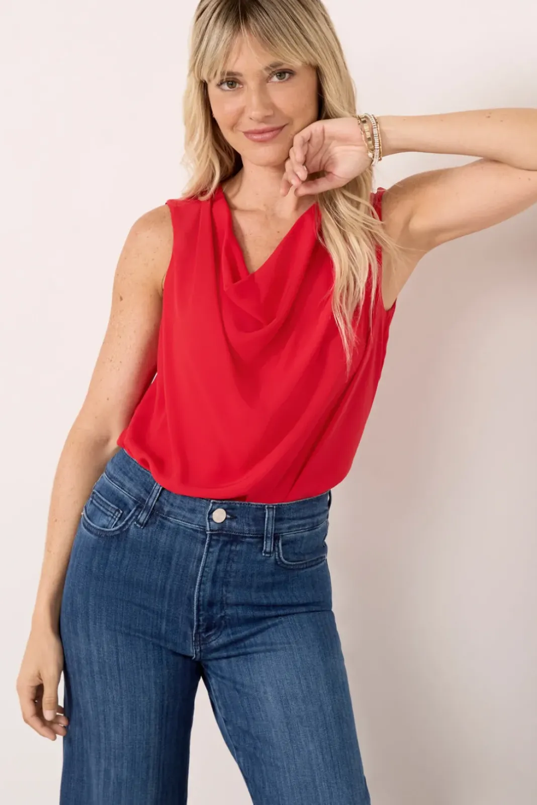 Tops & Tees<EVEREVE Emerson Cowl Tank Red