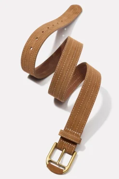 Belts<EVEREVE Emma Stitch Belt Brownsuede