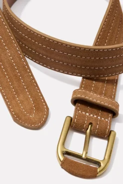 Belts<EVEREVE Emma Stitch Belt Brownsuede