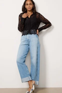 Tops & Tees<EVEREVE Emmie Lace Shirt Black