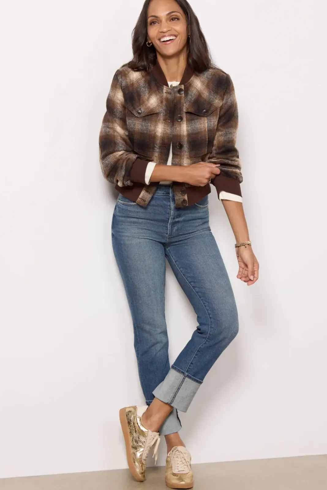 Blazers & Jackets<KUT FROM THE KLOTH Enly Plaid Bomber Brown