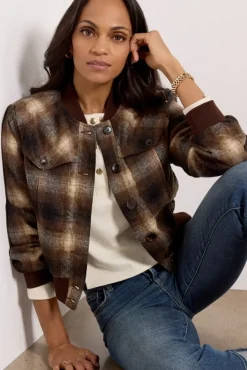 Blazers & Jackets<KUT FROM THE KLOTH Enly Plaid Bomber Brown