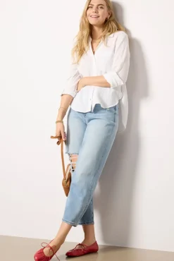 Tops & Tees<CLOTH AND STONE Essential Gauze Shirt White