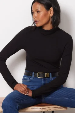 Tops & Tees<SANCTUARY Essential Turtleneck Black