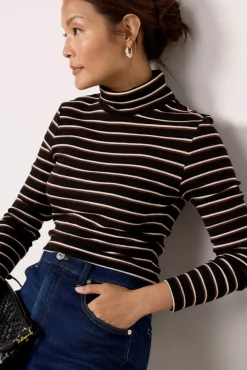 Tops & Tees<SANCTUARY Essential Turtleneck Black/Whitegray
