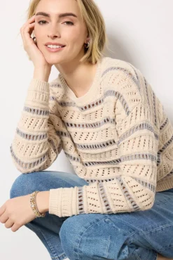 Sweaters<Z SUPPLY Estero Stripe Sweater Jetstream/Gray