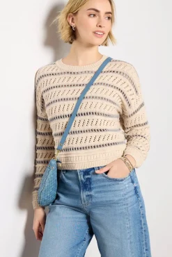 Sweaters<Z SUPPLY Estero Stripe Sweater Jetstream/Gray