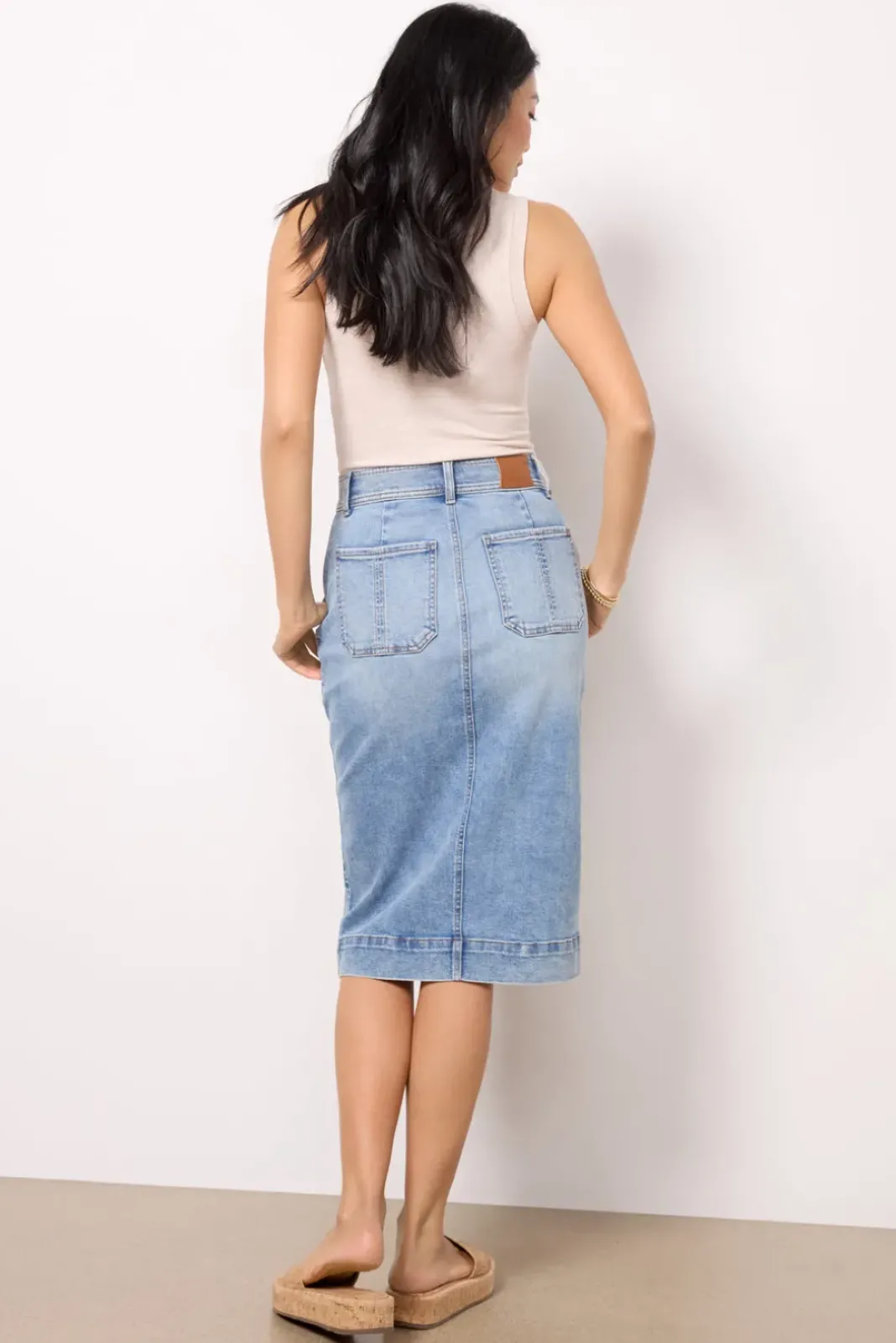 Skirts<EVEREVE Ever Denim Midi Skirt Dauntless