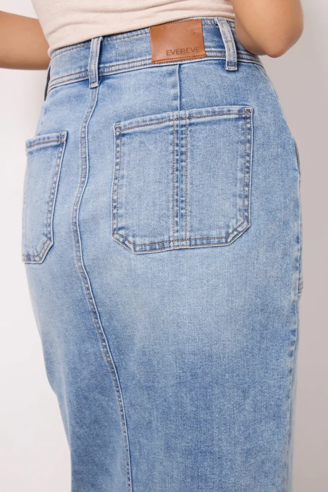 Skirts<EVEREVE Ever Denim Midi Skirt Dauntless