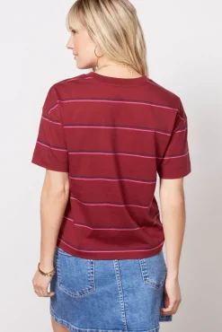 Tops & Tees<EVEREVE Ever Perfect Tee Burgundy/Navy/Pink