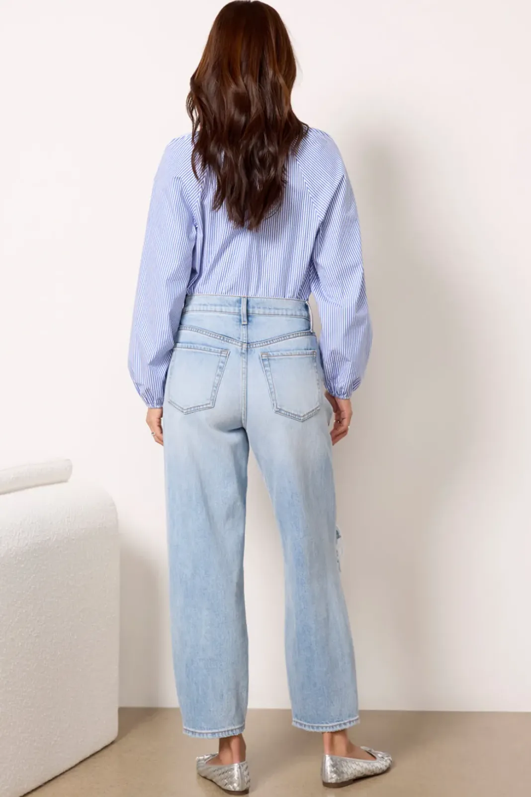Jeans<EVEREVE Ever Vintage Barrel w Destroy Lightbluewash