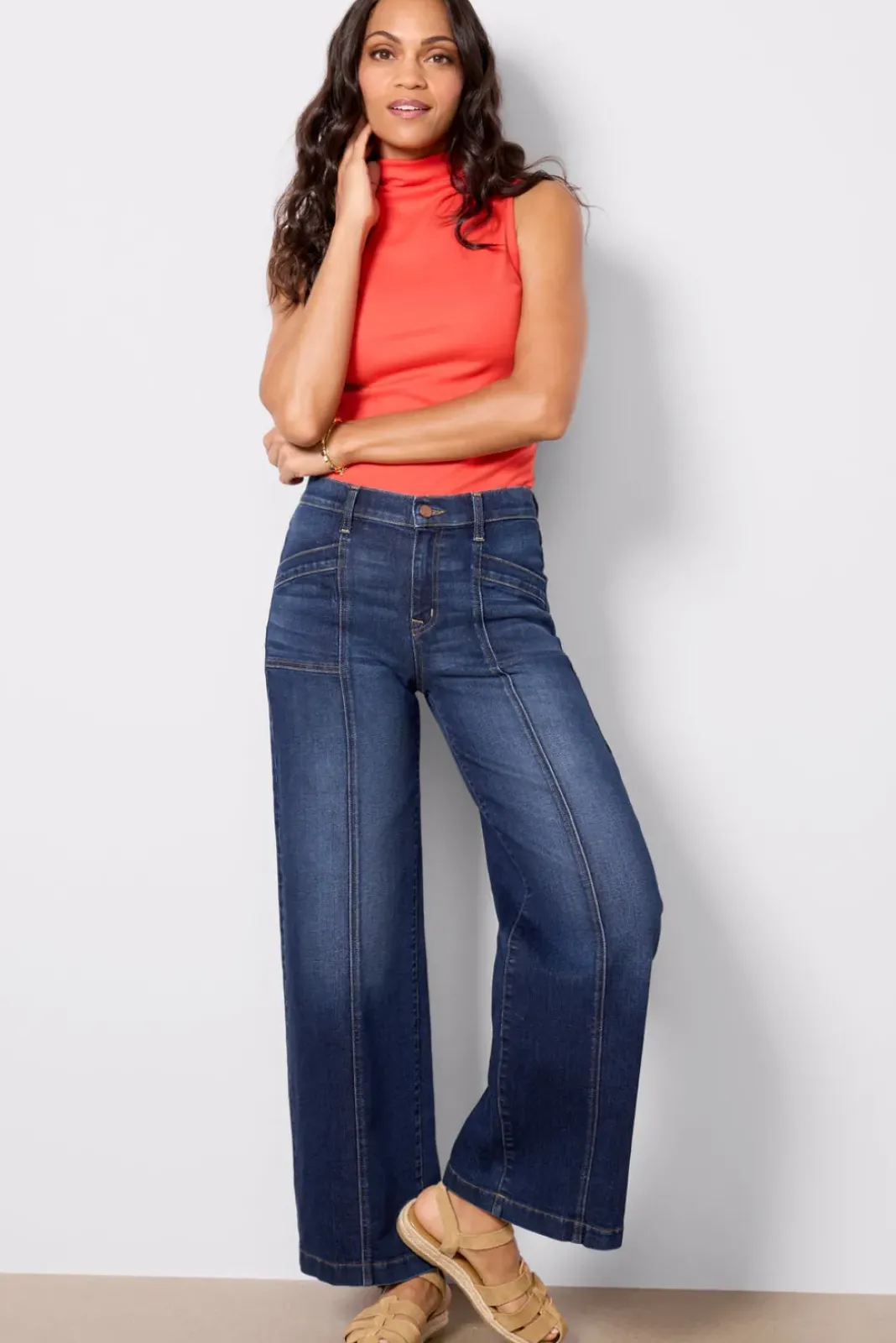 Jeans<EVEREVE Ever Wide Leg with Seam detail Denim