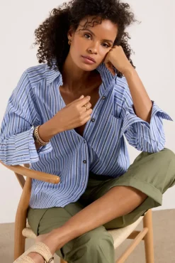 Tops & Tees<EVEREVE Everly Stripe Shirt Bluestripe