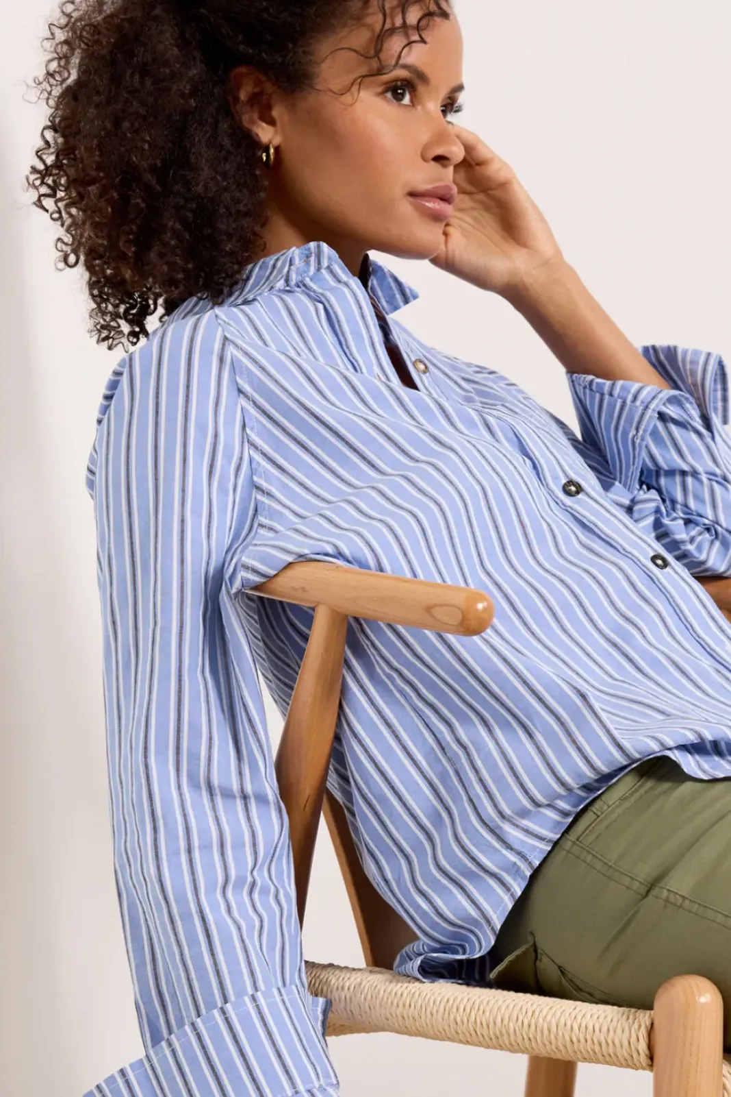Tops & Tees<EVEREVE Everly Stripe Shirt Bluestripe