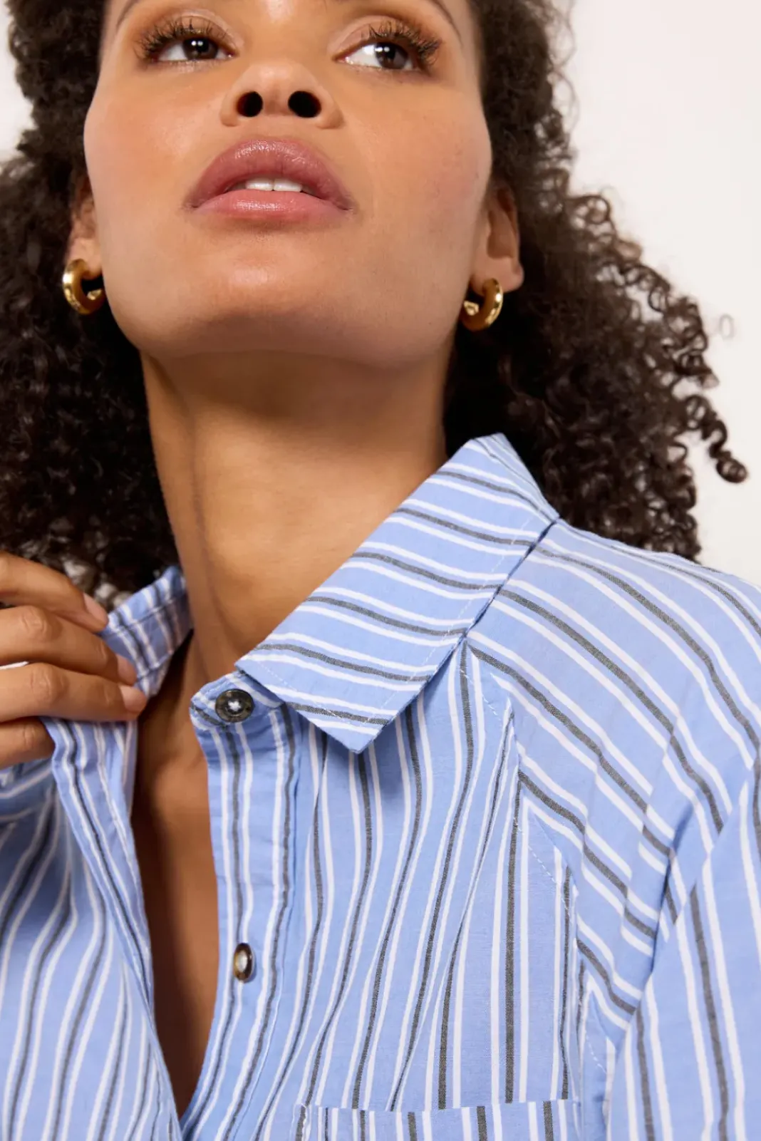 Tops & Tees<EVEREVE Everly Stripe Shirt Bluestripe