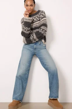 Sweaters<SANCTUARY Fairisle Crew Neck Sweater Heatherash