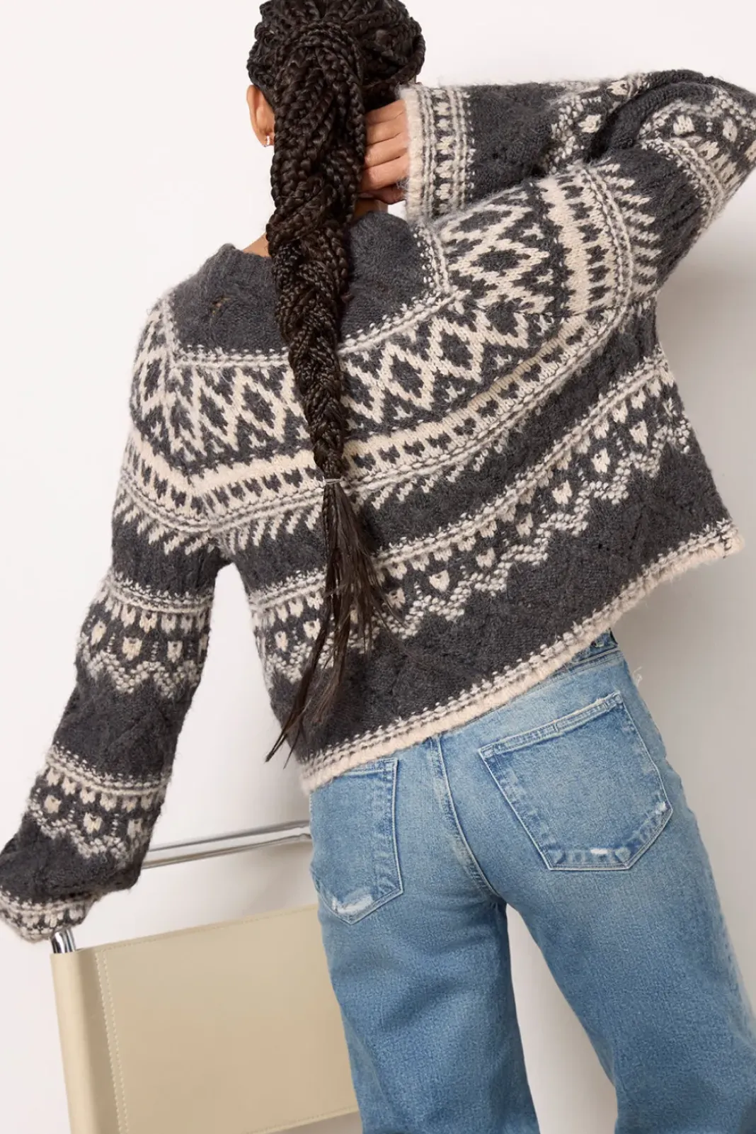 Sweaters<SANCTUARY Fairisle Crew Neck Sweater Heatherash